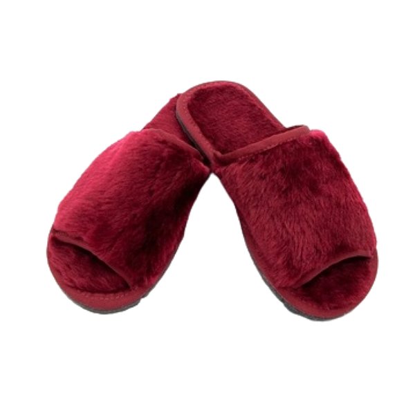 PANTUFA ABERTA VERMELHO LUXO