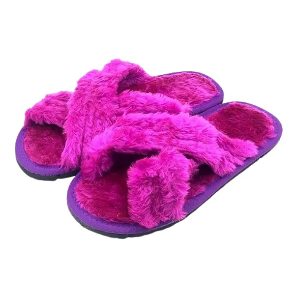 PANTUFA CRUZADA ROXA