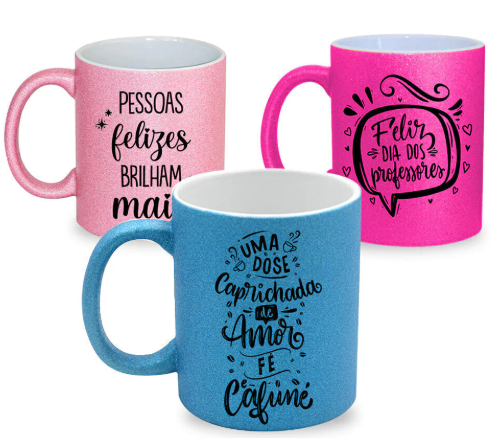 Caneca com Glitter