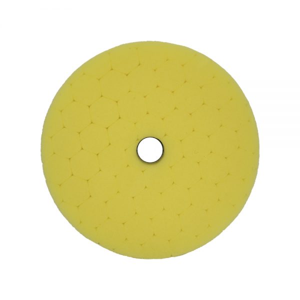 BOINA HEX ESPUMA 5″ P/ ROTO ORBITAL – AMARELA – CORTE MÉDIO