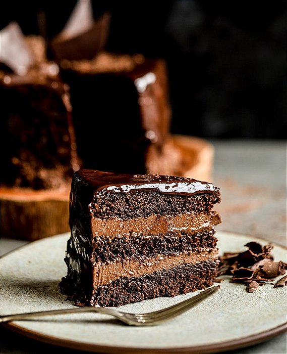 Bolo Mousse de Chocolate - vegano, sem glúten, sem lácteos