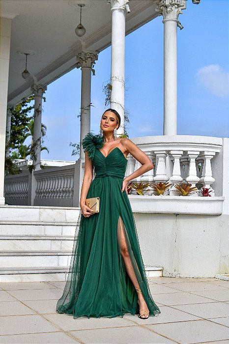 Vestido de festa Extrema Verde Esmeralda - Allure Moda Festa, Viva momentos  inesquecíveis