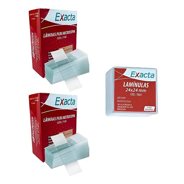 Kit 100 Lâminas + 100 Lamínulas Para Microscopia