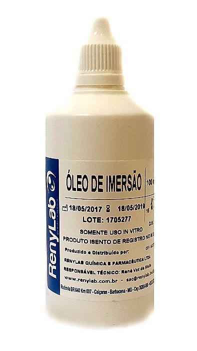 Óleo de Imersão Para Microscopia 100mL (Renylab)