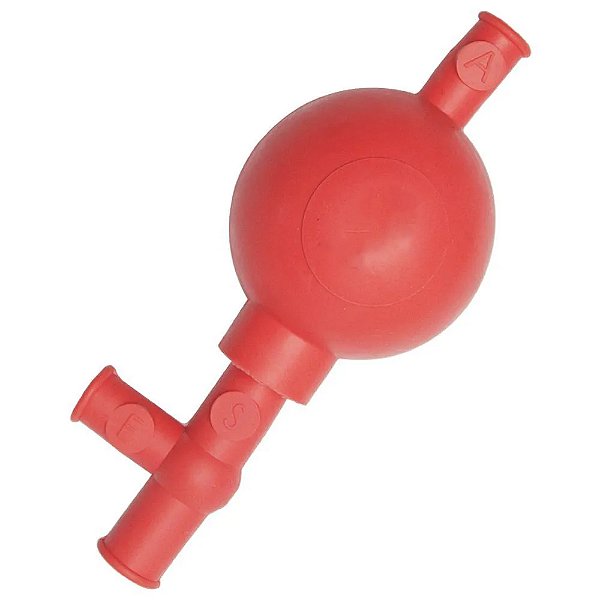 Pipetador Pera 3 vias em PVC Com Esfera em Inox