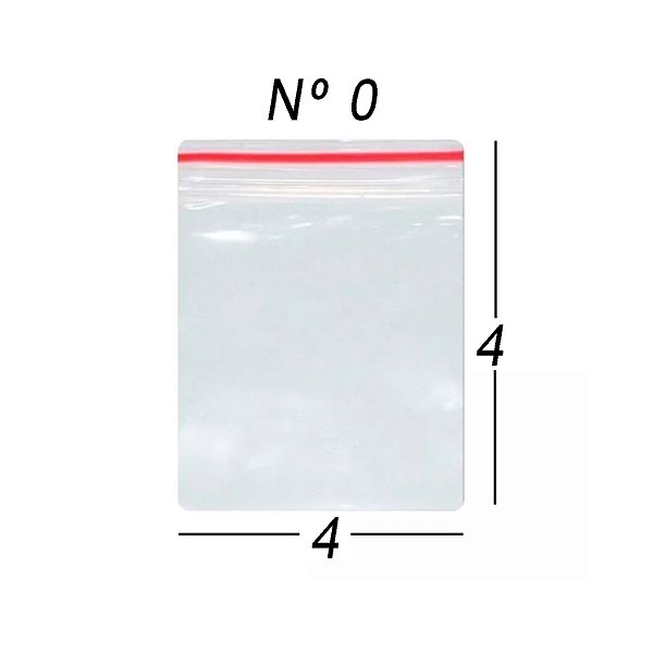 Saco Zip N° 0 - 4X4CM Pacote Com 1000Un