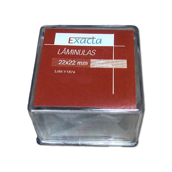 Lamínula De Vidro 22x22mm Cx 100un Exacta