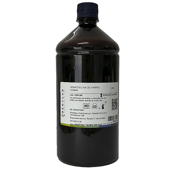 Hematoxilina de Harris 0,5% Corante Papanicolau 500ml (Renylab)