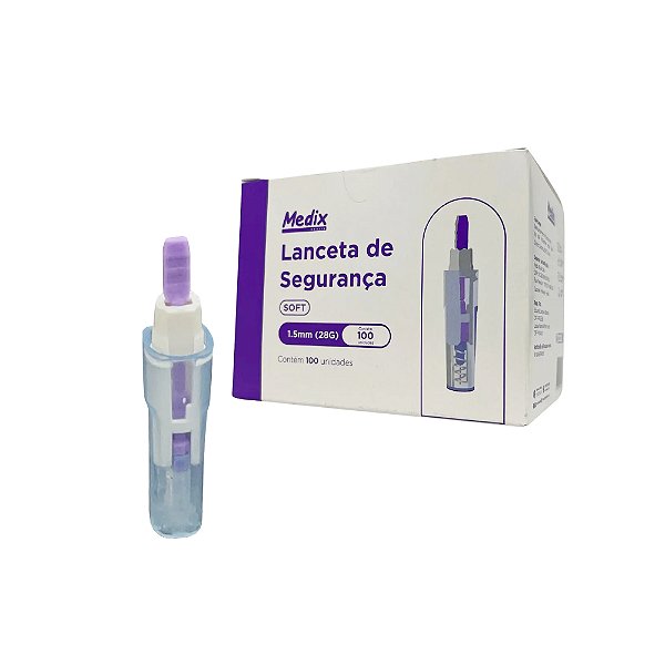 Auto Lanceta De Segurança 28g Glicemia Caixa 100 Unidades