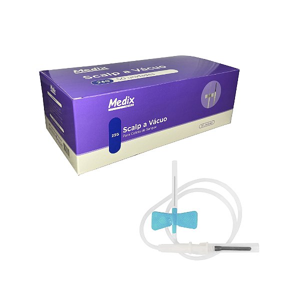 Scalp Para Coleta de Sangue À Vácuo 23G Verde Caixa C/ 50un