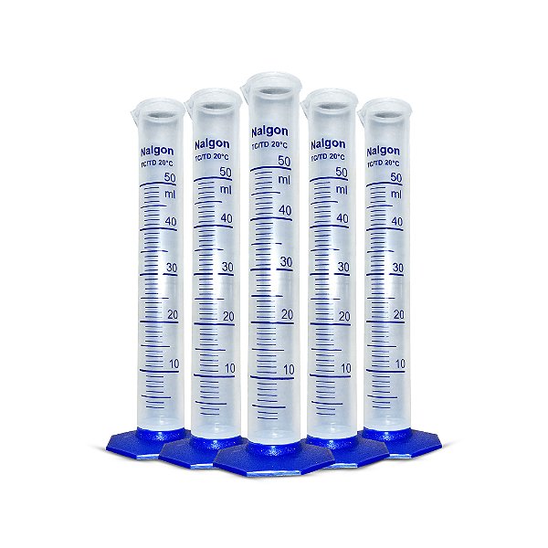 Kit 5 Proveta Graduada De Plástico 50 Ml - Nalgon
