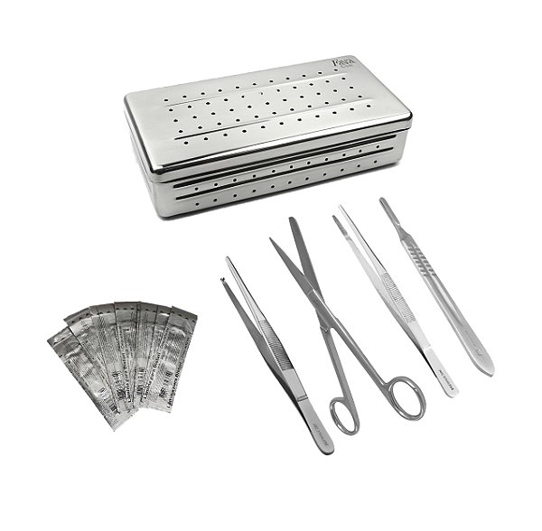 Kit Para Anatomia Dissecação Universitário Estojo Perfurado