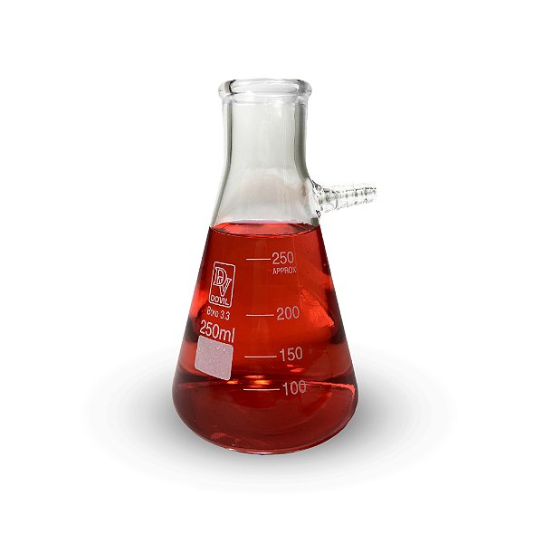 Kitazato 250ml C/ Saída Lateral Superior Em Vidro Borossilicato