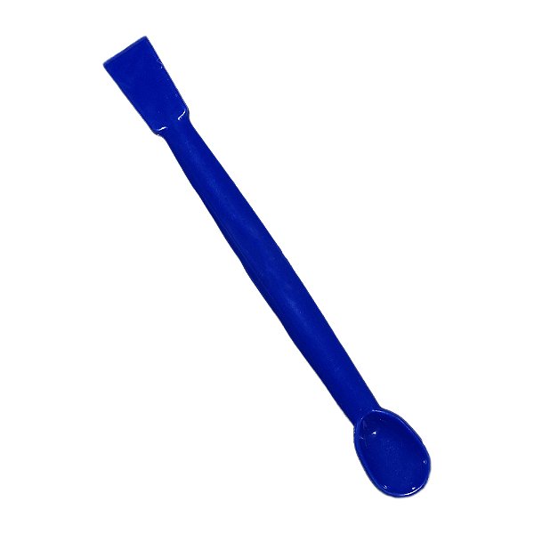 Espátula Com Colher de Plástico (Polipropileno) Azul de 18cm