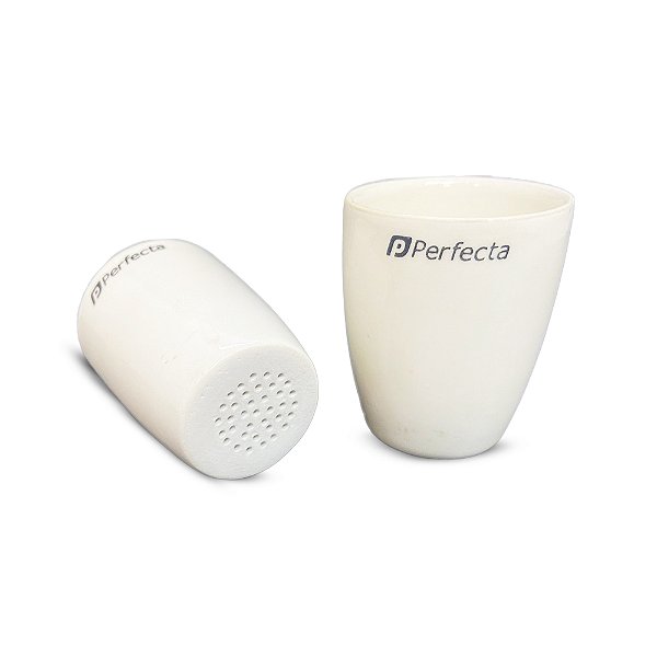 Cadinho De Gooch Em Porcelana Forma Alta 25ml Altura 40mm