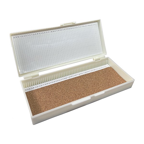 Caixa Porta Laminas Para 50 Laminas de Microscopia Com Dobradiça