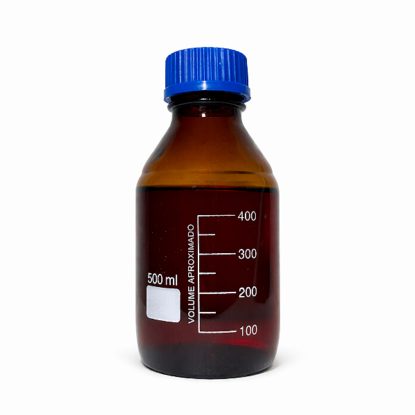 Frasco Reagente Âmbar Tampa Azul Vidro Boro 500ml