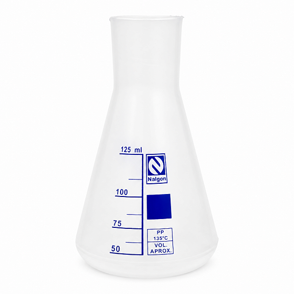 Frasco Erlenmeyer de Plástico Sem Tampa 125ml Nalgon