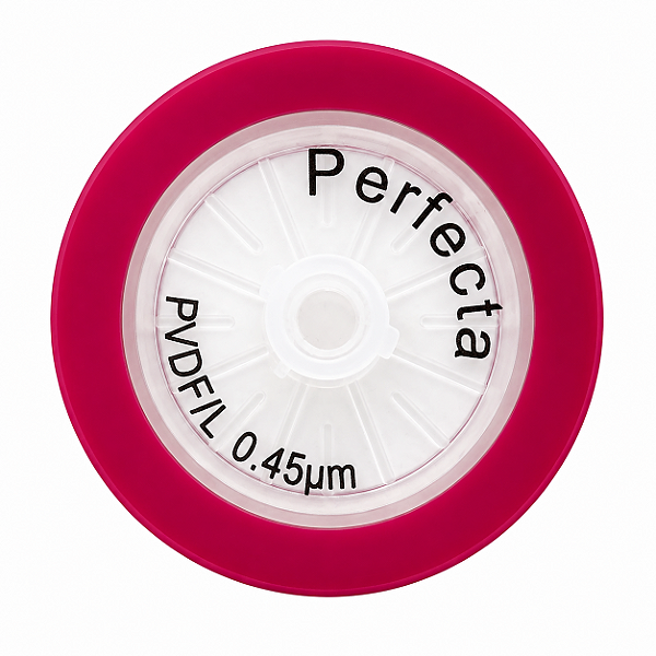 Filtro de Seringa PVDF Não Estéril Diam. 25mm. Poro 0,45um Caixa com 100 Unidades (Perfecta)