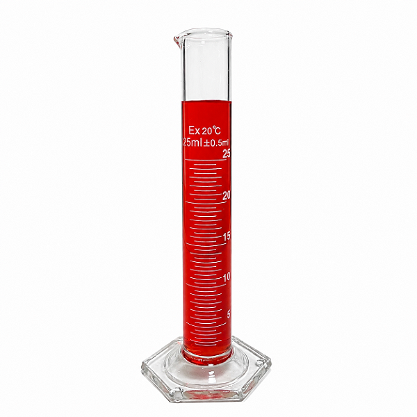 Proveta de Vidro 25ml Graduada Base Hexagonal de Vidro