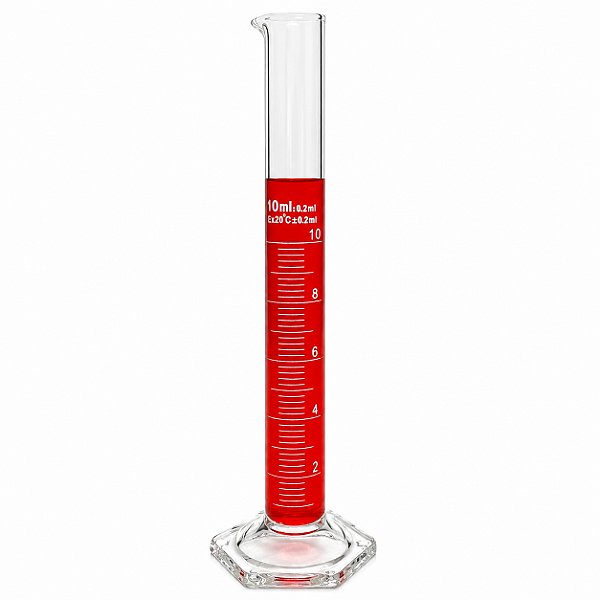 Proveta de Vidro 10ml Graduada Base Hexagonal de Vidro