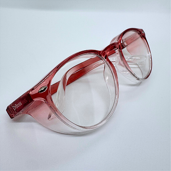 ÓCULOS  ARMAÇÃO OVAL ROSA DEGRADÊ