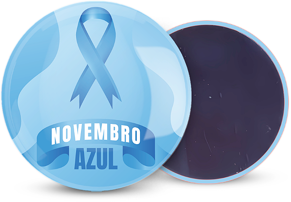 Botton Imã Novembro Azul Personalizado 5,5CM  - 100 unidades