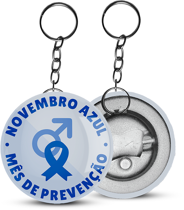 Abridor de Garrafa Novembro Azul Personalizado 5,5cm - 100 unidades
