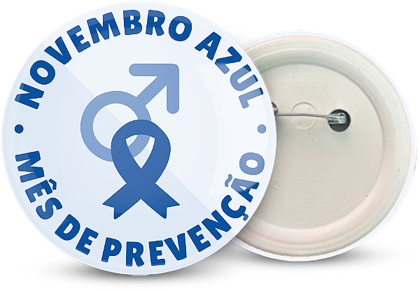 Botton Novembro Azul Personalizado 5,5CM - 100 unidades