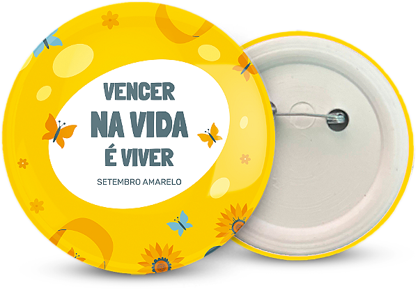 Botton Setembro Amarelo Personalizado  2,5CM - 100 unidades