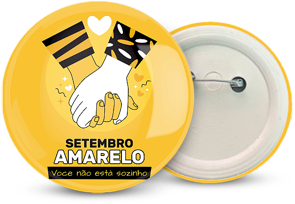 Botton Setembro Amarelo Personalizado 3,5CM - 100 unidades