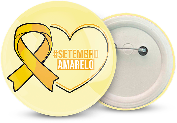 Botton Setembro Amarelo Personalizado 5,5CM - 100 unidades