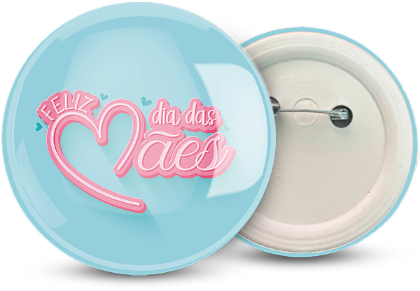 Botton Dia das Mães Personalizado 5,5CM  - 100 unidades