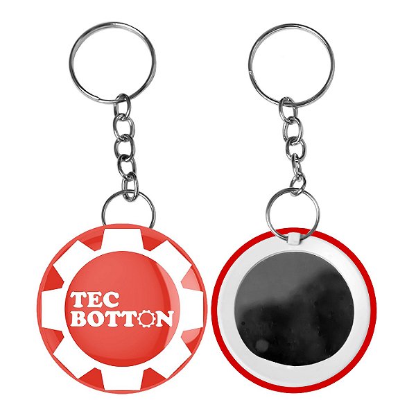 Mini Espelho com Chaveiro 4,5CM Personalizado - 100 unidades