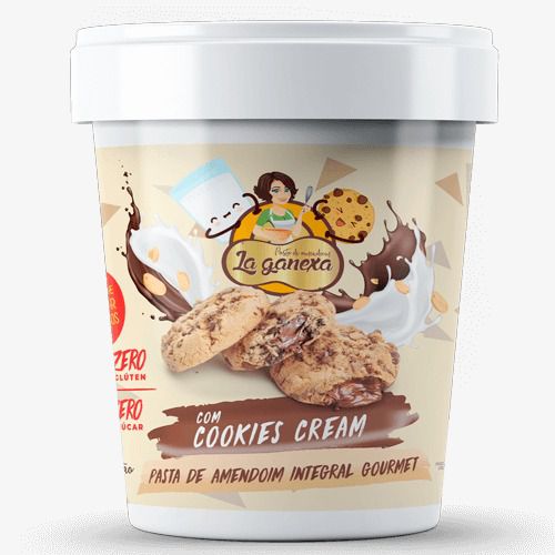 Pasta de Amendoim com Cookies & Cream 450g - La Ganexa