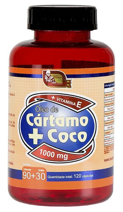 Óleo de Cártamo + Óleo de Coco 120 cápsulas - Mosteiro Dévakan