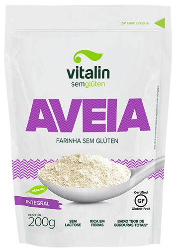 Farinha de Aveia Integral Sem Glúten 200g - Vitalin