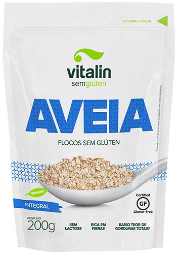 Aveia em Flocos Integral Sem Glúten 200g - Vitalin