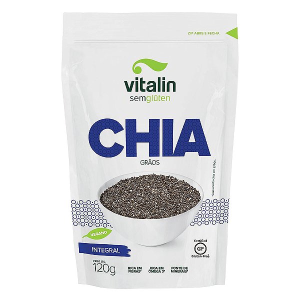 Chia Integral em Grãos 120g - Vitalin