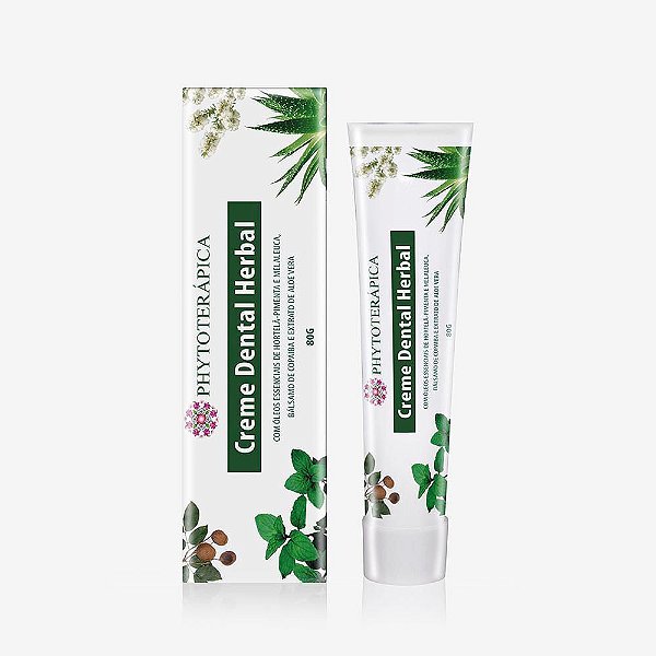 Creme Dental Herbal Melaleuca e Menta 80g - Phytoterápica