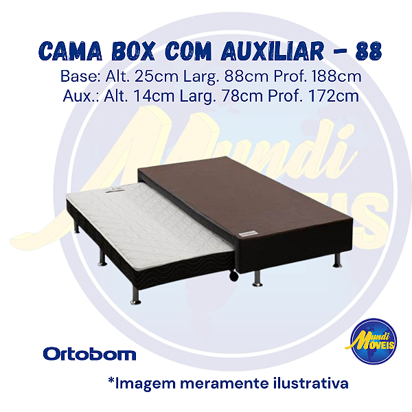 Base Box Vazada com Auxiliar 0,88 - Ortobom