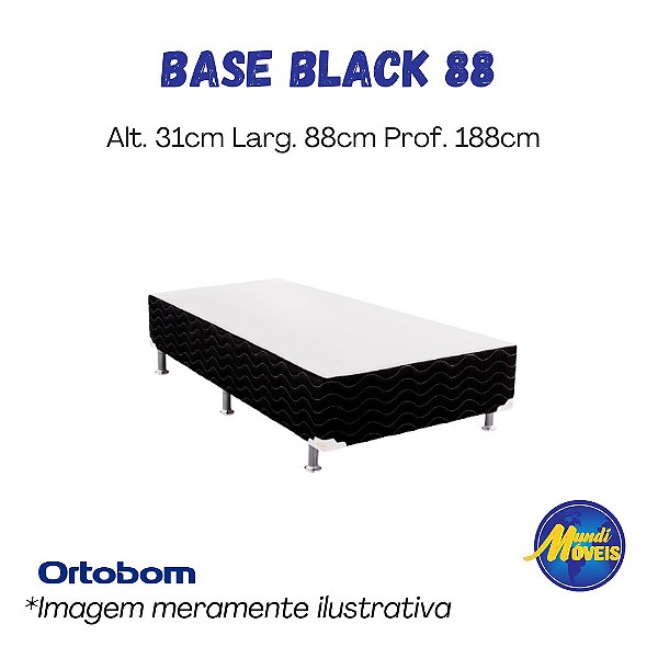 Cama Box Light Black 88 (Solteiro) - Ortobom