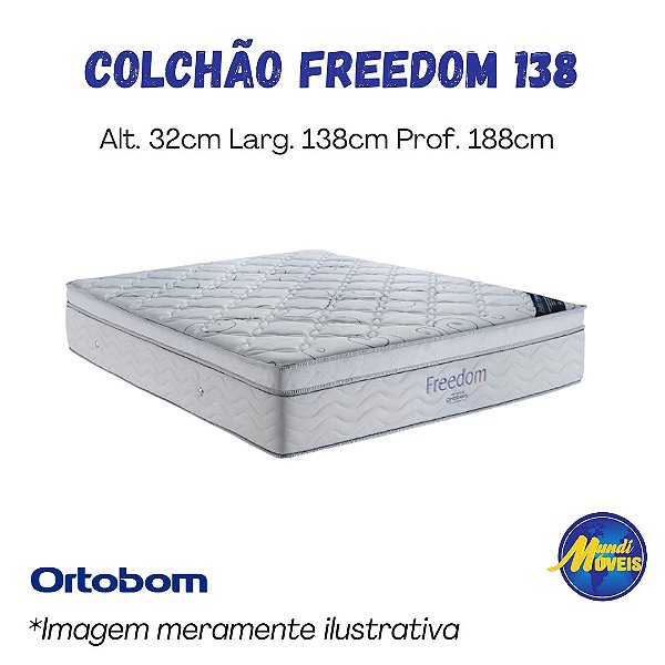 Colchão Freedom 1.38 (Casal) - Molas Ensacadas - Ortobom