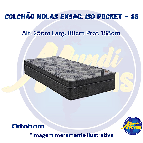 Colchão de Molas Ensacadas Iso Superpocket 0.88 (Solteiro) - Ortobom
