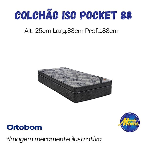 Colchão Iso Superpocket 0.88 (Solteiro) - Molas Ensacadas - Ortobom