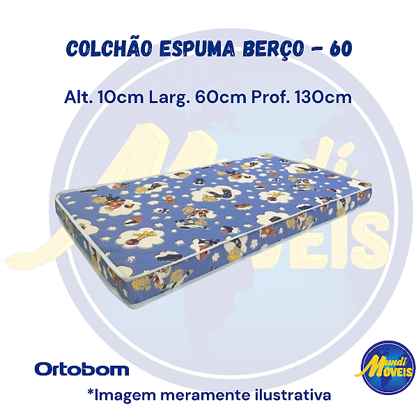 Colchão de Berço Physical D18 0,60 (Berço) - Espuma - Ortobom