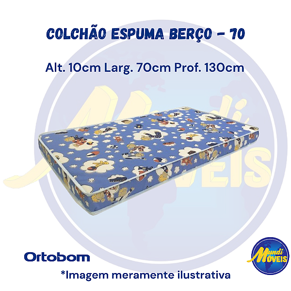 Colchão de Berço Physical D18 0,70 (Berço Americano) - Espuma - Ortobom