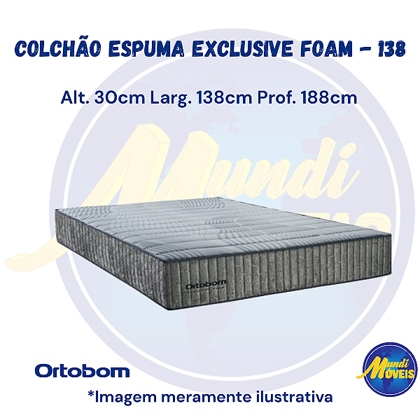 Colchão de Espuma Exclusive Foam 138 (Casal) - Ortobom