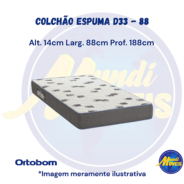 Colchão de Espuma Light D33 0,88 (Solteiro) - Ortobom