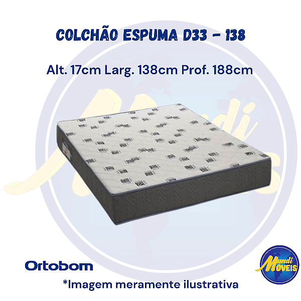 Colchão de Espuma Light D33 1,38 (Casal) - Ortobom